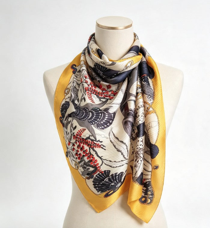 Rêverie Marine Silk Pleated Shawl