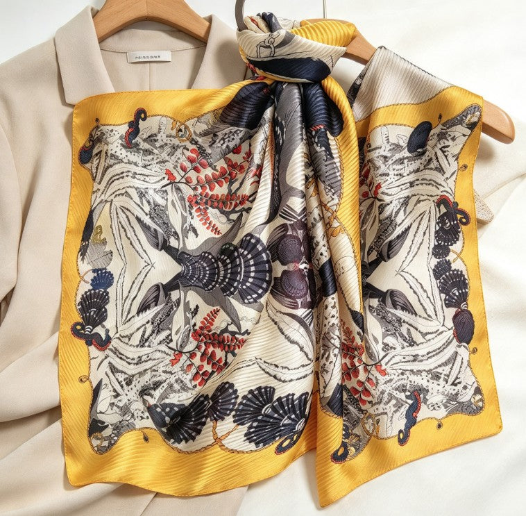 Rêverie Marine Silk Pleated Shawl